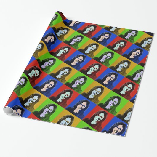 Kamala Harris Pop Art (rood, blauw, groen, geel) Cadeaupapier (Uitgerold)