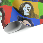 Kamala Harris Pop Art (rood, blauw, groen, geel) Cadeaupapier (Rol Hoek)
