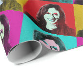 Kamala Harris Pop Art (Roze, Blauwgroen, Goud, Roo Cadeaupapier (Rol Hoek)
