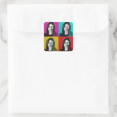 Kamala Harris Pop Art (Roze, Blauwgroen, Goud, Roo Vierkante Sticker (Tas)