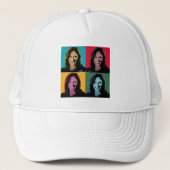 KAMALA HARRIS Pop Art Trucker Pet (Voorkant)