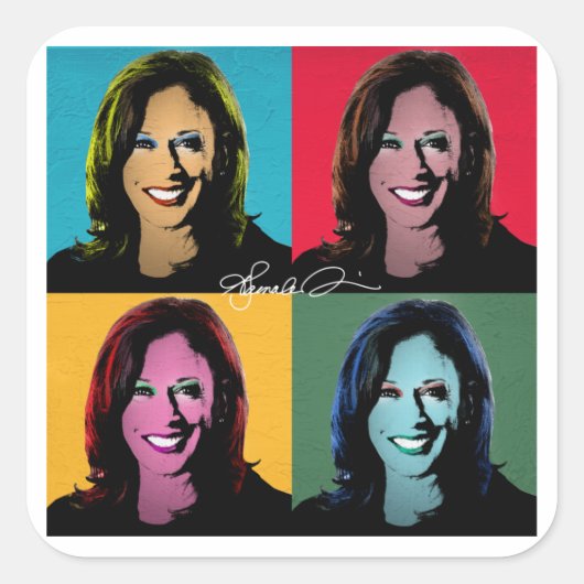 KAMALA HARRIS Pop Art Vierkante Sticker (Voorkant)