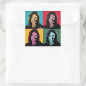 KAMALA HARRIS Pop Art Vierkante Sticker (Tas)