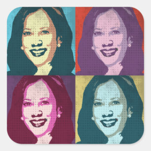 Kamala Harris Pop Art Vierkante Sticker