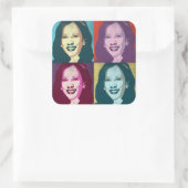 Kamala Harris Pop Art Vierkante Sticker (Tas)