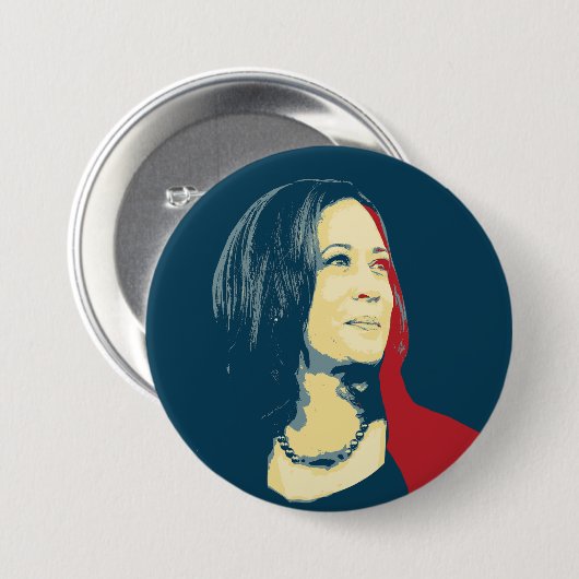 Kamala Harris Portrait Ronde Button 7,6 Cm (Voorkant /achterkant)