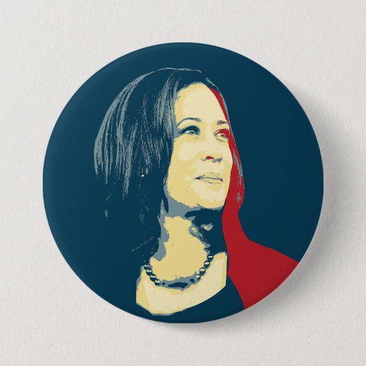 Kamala Harris Portrait Ronde Button 7,6 Cm (Voorkant)