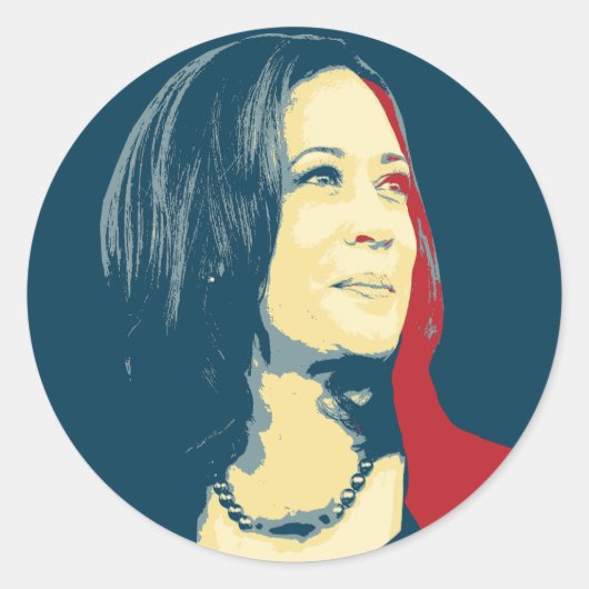 Kamala Harris Portrait Ronde Sticker (Voorkant)