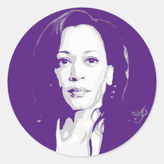Kamala Harris Portrait Ronde Sticker (Voorkant)