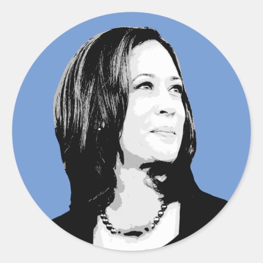 Kamala Harris Portret Print Ronde Sticker (Voorkant)