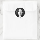 Kamala Harris Portret Print Ronde Sticker (Tas)