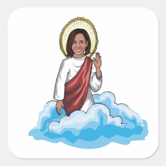 Kamala Harris Prayer en Peace Portret Vierkante Sticker (Voorkant)
