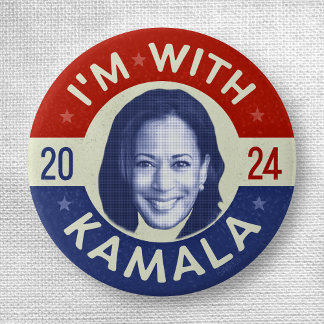 Kamala Harris President 2020 Democraat Foto Retro Ronde Button 3,2 Cm