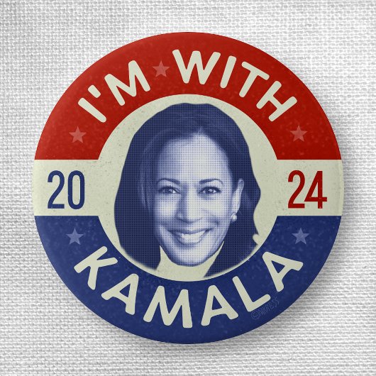 Kamala Harris President 2020 Democraat Foto Retro Ronde Button 3,2 Cm
