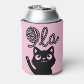 Kamala Harris President 2024 Comma La Cat and Yarn Blikjeskoeler (Blikje Achterkant)