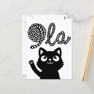 Kamala Harris President 2024 Comma La Cat and Yarn Briefkaart