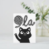 Kamala Harris President 2024 Comma La Cat and Yarn Briefkaart (Staand voorkant)