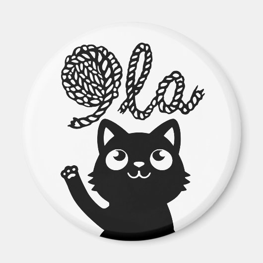 Kamala Harris President 2024 Comma La Cat and Yarn Magneet (Voorkant)