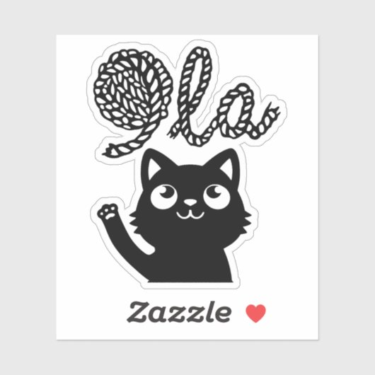 Kamala Harris President 2024 Comma La Cat and Yarn Sticker (Vel)