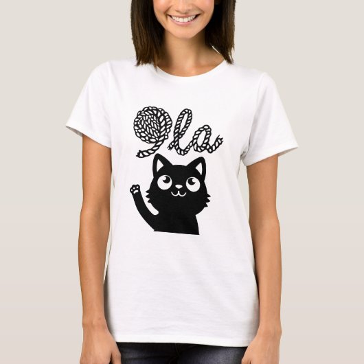 Kamala Harris President 2024 Comma La Cat and Yarn T-shirt (Voorkant)