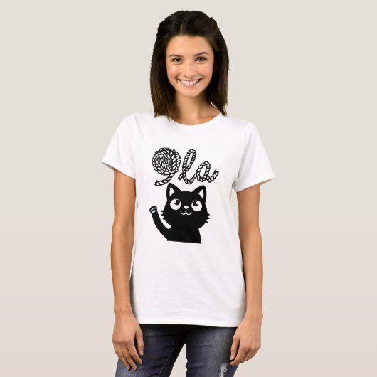 Kamala Harris President 2024 Comma La Cat and Yarn T-shirt (Voorkant volledig)