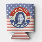Kamala Harris President 2024 Democraat Foto Retro Blikjeskoeler (Achterkant)