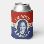 Kamala Harris President 2024 Democraat Foto Retro Blikjeskoeler (Blikje Achterkant)