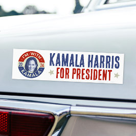 Kamala Harris President 2024 Democraat Foto Retro Bumpersticker