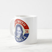 Kamala Harris President 2024 Democraat Foto Retro Koffiemok (Voorkant links)