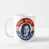 Kamala Harris President 2024 Democraat Foto Retro Koffiemok (Links)