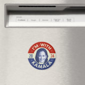 Kamala Harris President 2024 Democraat Foto Retro Magneet (Insitu (Vaatwasser))
