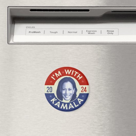 Kamala Harris President 2024 Democraat Foto Retro Magneet (Insitu (Vaatwasser))