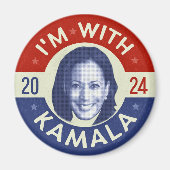 Kamala Harris President 2024 Democraat Foto Retro Magneet (Voorkant)