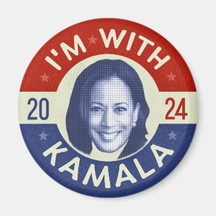 Kamala Harris President 2024 Democraat Foto Retro Magneet