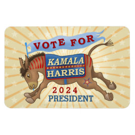 Kamala Harris President 2024 Democrat Donkey Magneet