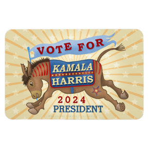 Kamala Harris President 2024 Democrat Donkey Magneet