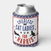 Kamala Harris President 2024 Kinderloze Cat Dames Blikjeskoeler (Blikje Voorkant)