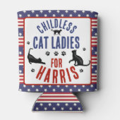 Kamala Harris President 2024 Kinderloze Cat Dames Blikjeskoeler (Achterkant)