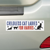 Kamala Harris President 2024 Kinderloze Cat Dames Bumpersticker (Op auto)