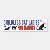 Kamala Harris President 2024 Kinderloze Cat Dames Bumpersticker (Voorkant)