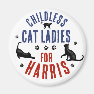 Kamala Harris President 2024 Kinderloze Cat Dames Magneet