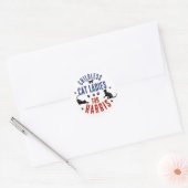 Kamala Harris President 2024 Kinderloze Cat Dames Ronde Sticker (Envelop)