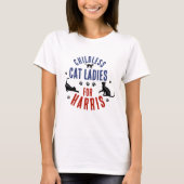 Kamala Harris President 2024 Kinderloze Cat Dames T-shirt (Voorkant)