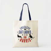 Kamala Harris President 2024 Kinderloze Cat Dames Tote Bag (Voorkant)