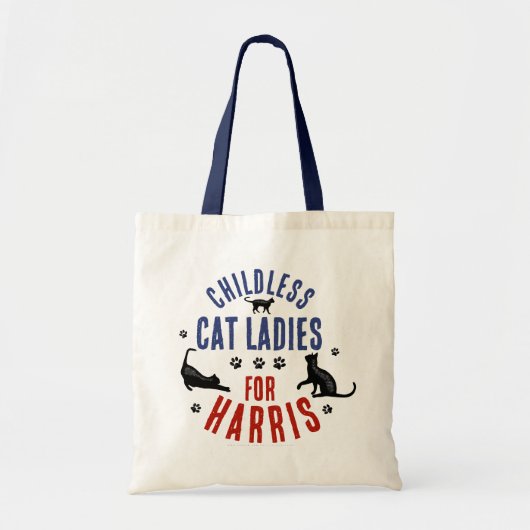 Kamala Harris President 2024 Kinderloze Cat Dames Tote Bag (Voorkant)