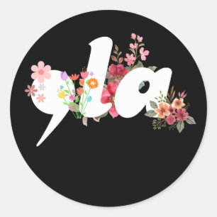 Kamala Harris President Bloemen - Comma la Floral Ronde Sticker