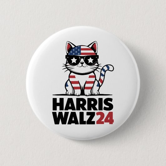 Kamala Harris President Comma La Ameri Ronde Button 5,7 Cm (Voorkant)
