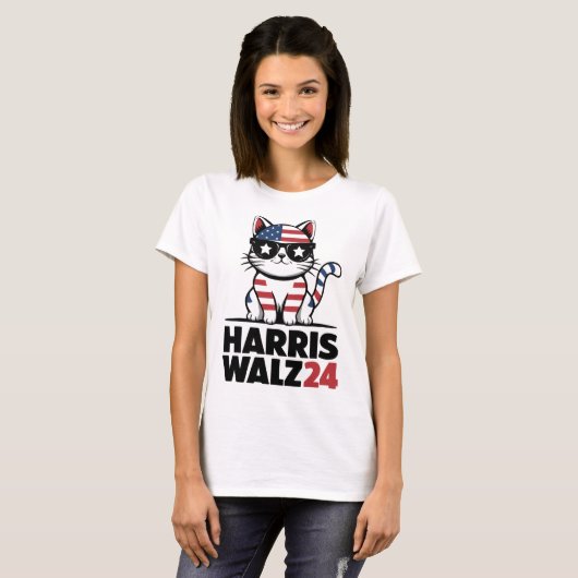 Kamala Harris President Comma La Ameri T-shirt (Voorkant volledig)