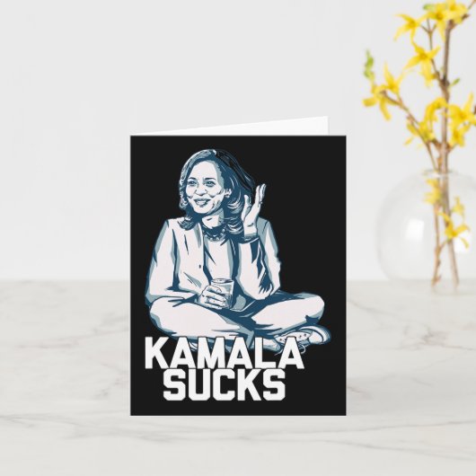 Kamala Harris President Verkiezing Trump Halloween Kaart (Gele Bloem)