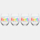 Kamala Harris Pride 2024 Chic Gepersonaliseerde Pa Wijnglas Zonder Voet (Voorkant)